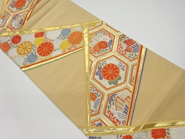 JAPANESE KIMONO / VINTAGE FUKURO OBI / WOVEN PAULOWNIA ARABESQUE